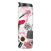 Naadloos patroon met geverfde make-up thermosbeker (Geroteerd rechts)