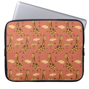 Naadloos patroon met giraffen laptop sleeve