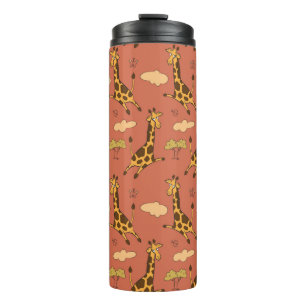 Naadloos patroon met giraffen thermosbeker