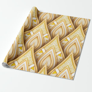 Naadloos patroon met Gold Ethnic Motifs. eindeloos Cadeaupapier
