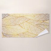 Naadloos patroon met goudbladeren badhanddoek (Badhanddoek)
