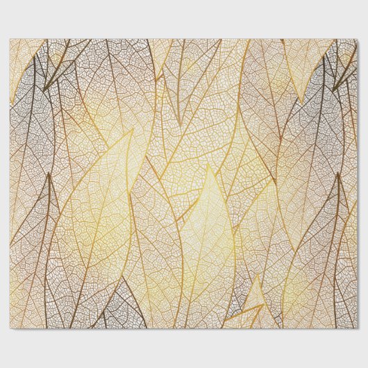 Naadloos patroon met goudbladeren cadeaupapier (Vlak)