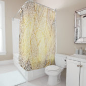 Naadloos patroon met goudbladeren douchegordijn (In situ)