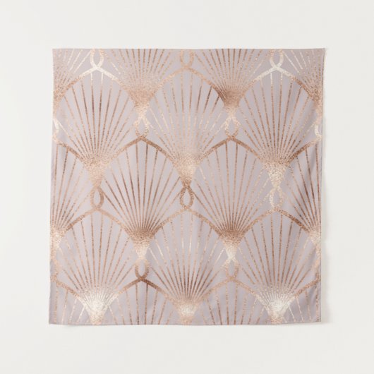 Naadloos patroon met gouden bladvormen wandkleed (Voorkant)