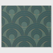 Naadloos patroon met gouden en groene cirkels op cadeaupapier (Vlak)