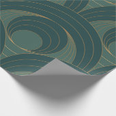 Naadloos patroon met gouden en groene cirkels op cadeaupapier (Hoek)
