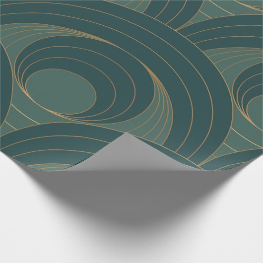Naadloos patroon met gouden en groene cirkels op cadeaupapier (Hoek)