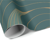 Naadloos patroon met gouden en groene cirkels op cadeaupapier (Rol Hoek)