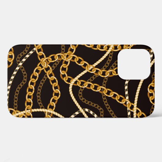 Naadloos patroon met gouden ketens. Case-Mate iPhone case (Achterkant (horizontaal))