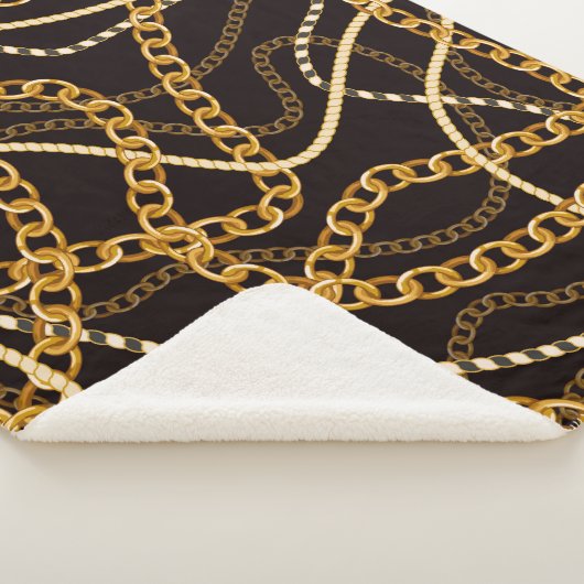 Naadloos patroon met gouden ketens. sherpa deken (3/4)