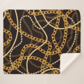 Naadloos patroon met gouden ketens. sherpa deken (Voorkant (horizontaal))