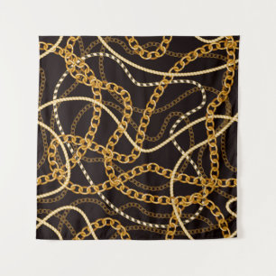 Naadloos patroon met gouden ketens. wandkleed