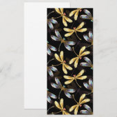 Naadloos patroon met gouden libellen aankondiging (Voorkant / Achterkant)