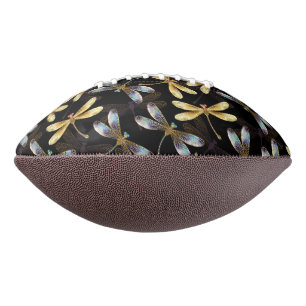 Naadloos patroon met gouden libellen american football
