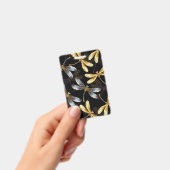 Naadloos patroon met gouden libellen badge (Handheld)