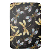 Naadloos patroon met gouden libellen badmat (Voorkant Verticaal)