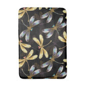 Naadloos patroon met gouden libellen badmat (Voorkant Verticaal)