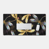 Naadloos patroon met gouden libellen bureaumat (Keyboard & Muis)