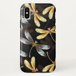 Naadloos patroon met gouden libellen Case-Mate iPhone case