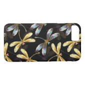 Naadloos patroon met gouden libellen Case-Mate iPhone case (Achterkant (Horizontaal))