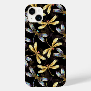 Naadloos patroon met gouden libellen Case-Mate iPhone 14 plus hoesje