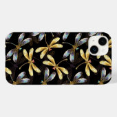 Naadloos patroon met gouden libellen Case-Mate iPhone case (Achterkant (horizontaal))