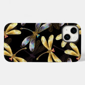 Naadloos patroon met gouden libellen Case-Mate iPhone case (Achterkant (horizontaal))