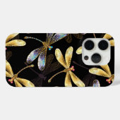 Naadloos patroon met gouden libellen Case-Mate iPhone case (Achterkant (horizontaal))