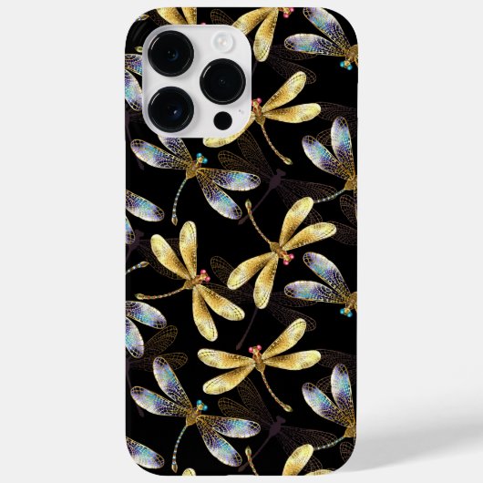 Naadloos patroon met gouden libellen Case-Mate iPhone case (Achterkant)
