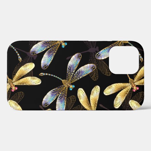 Naadloos patroon met gouden libellen Case-Mate iPhone case (Achterkant (horizontaal))