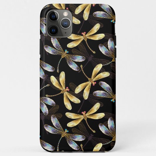 Naadloos patroon met gouden libellen Case-Mate iPhone case (Achterkant)
