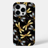 Naadloos patroon met gouden libellen Case-Mate iPhone case (Achterkant)