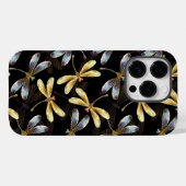Naadloos patroon met gouden libellen Case-Mate iPhone case (Achterkant (horizontaal))