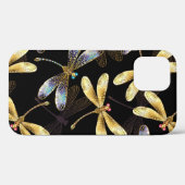 Naadloos patroon met gouden libellen Case-Mate iPhone case (Achterkant (horizontaal))