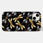 Naadloos patroon met gouden libellen Case-Mate iPhone case (Achterkant (horizontaal))