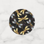 Naadloos patroon met gouden libellen confetti (Kleine voorkant)
