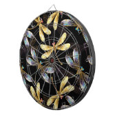 Naadloos patroon met gouden libellen dartbord (Voorkant Rechts)