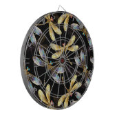 Naadloos patroon met gouden libellen dartbord (Voorkant Links)