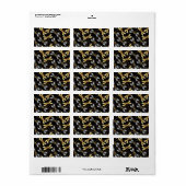 Naadloos patroon met gouden libellen etiket (Full Sheet)