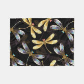 Naadloos patroon met gouden libellen fleece deken (Voorkant (Horizontaal))