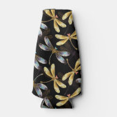 Naadloos patroon met gouden libellen flesjeskoeler (Voorkant)