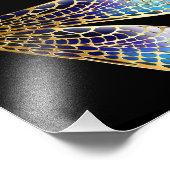 Naadloos patroon met gouden libellen foto afdruk (Hoek)