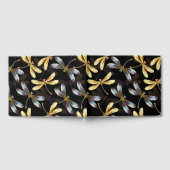 Naadloos patroon met gouden libellen gastenboek (Volledig)