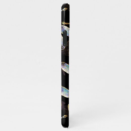 Naadloos patroon met gouden libellen iPhone hoesje (Rechterkant)