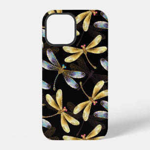 Naadloos patroon met gouden libellen iPhone 12 hoesje