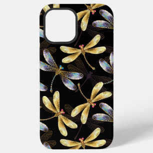 Naadloos patroon met gouden libellen iPhone 12 pro max hoesje
