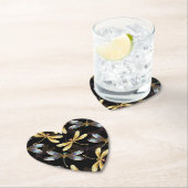 Naadloos patroon met gouden libellen kartonnen onderzetters (Insitu)