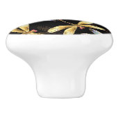 Naadloos patroon met gouden libellen keramische knop (Zijkant)