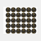 Naadloos patroon met gouden libellen labels (Vel)