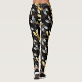 Naadloos patroon met gouden libellen leggings (Achterkant)